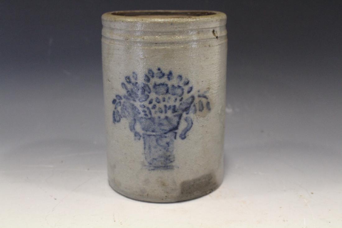 19th C Stoneware Stenciled Wax Seal Canning Jar (1 of 3)