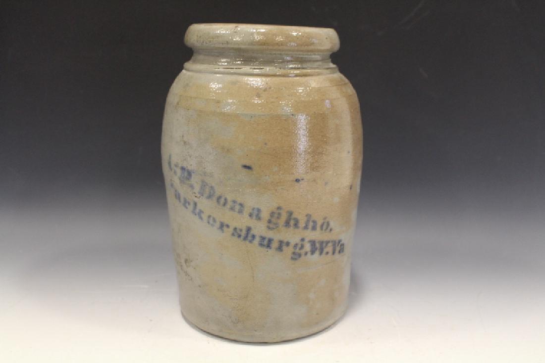 19th C Donaghho Wax Seal Stoneware Canning Jar (1 of 2)