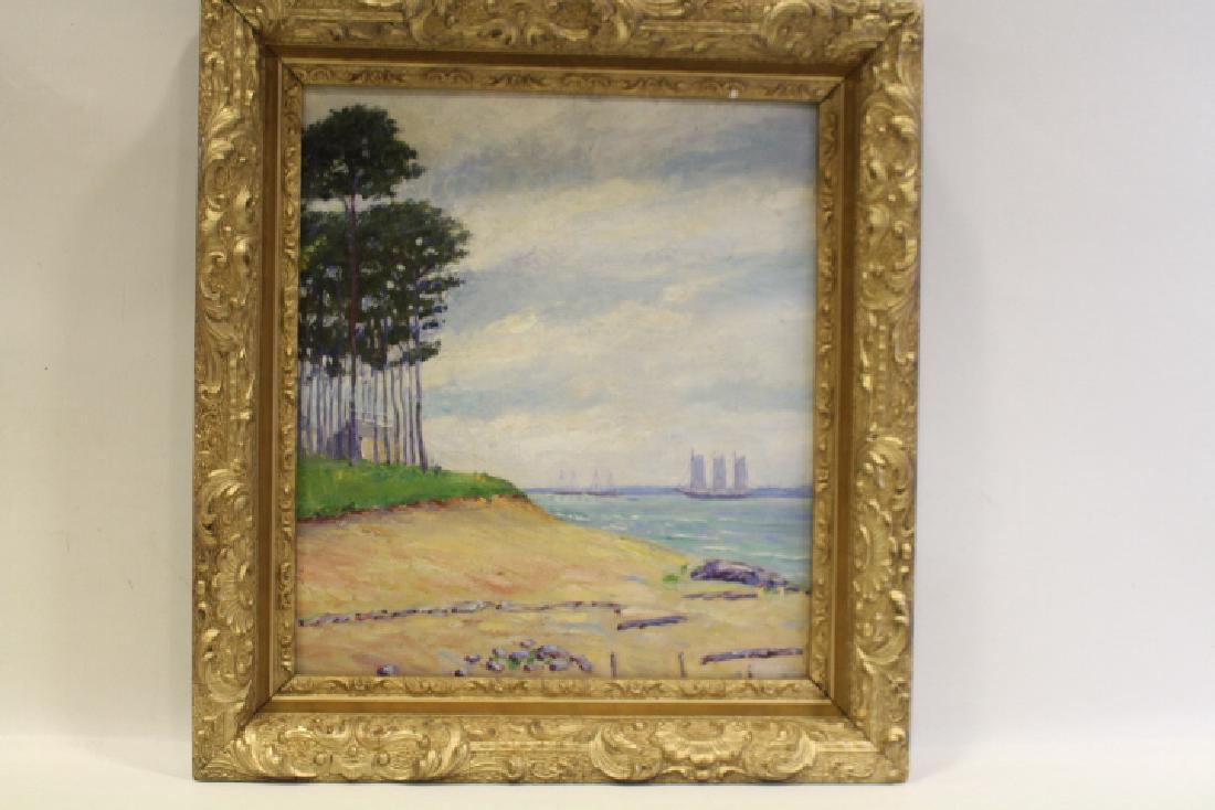 Seascape Painting on Board - 3 Masted Sailing Ship (1 of 2)