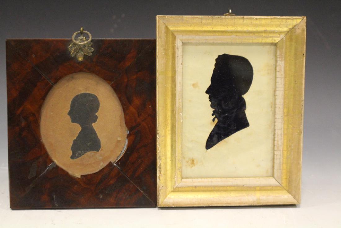 Lot of 2 19th C Cut Silhouettes - Man and Woman (1 of 4)