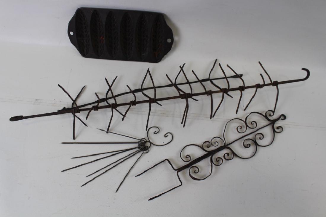 19th C Cast Iron Hearth Cooking Items - Skewers & More (1 of 4)