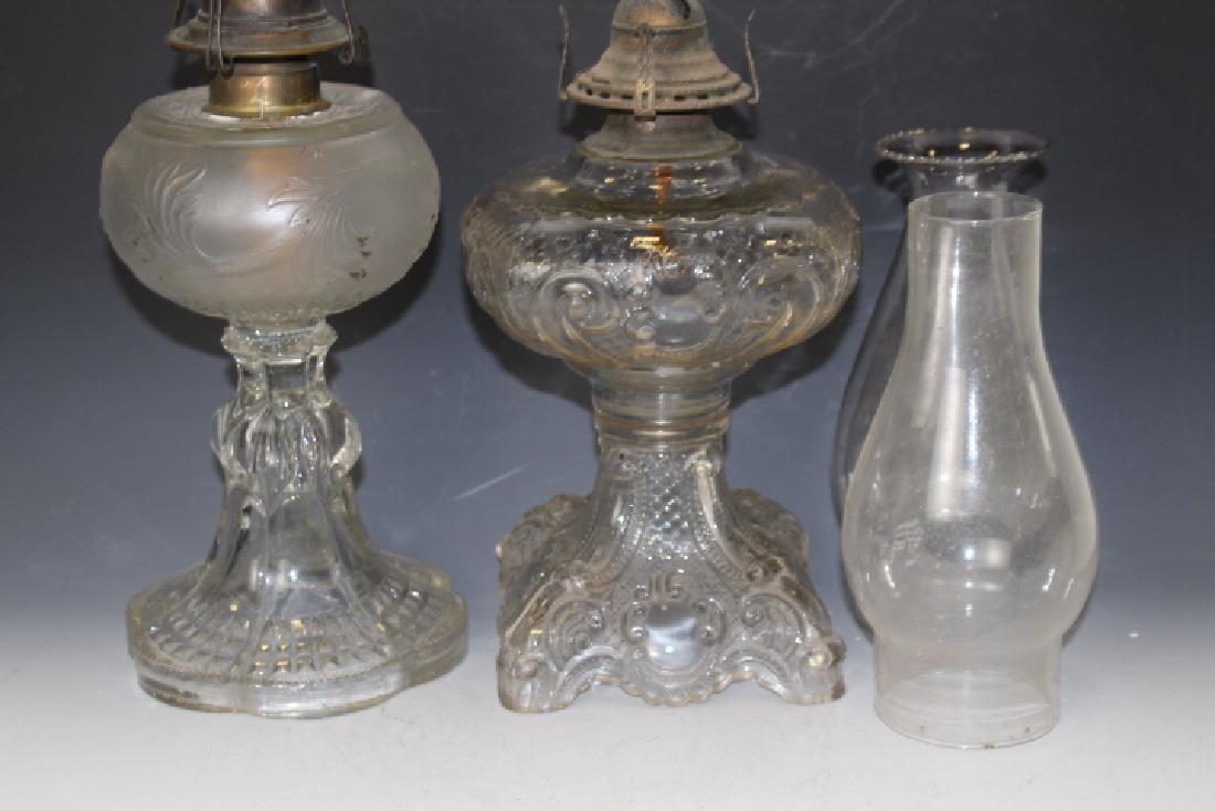 Pair 19th C Oil / Kerosene Lamps - Princess Feather (1 of 1)