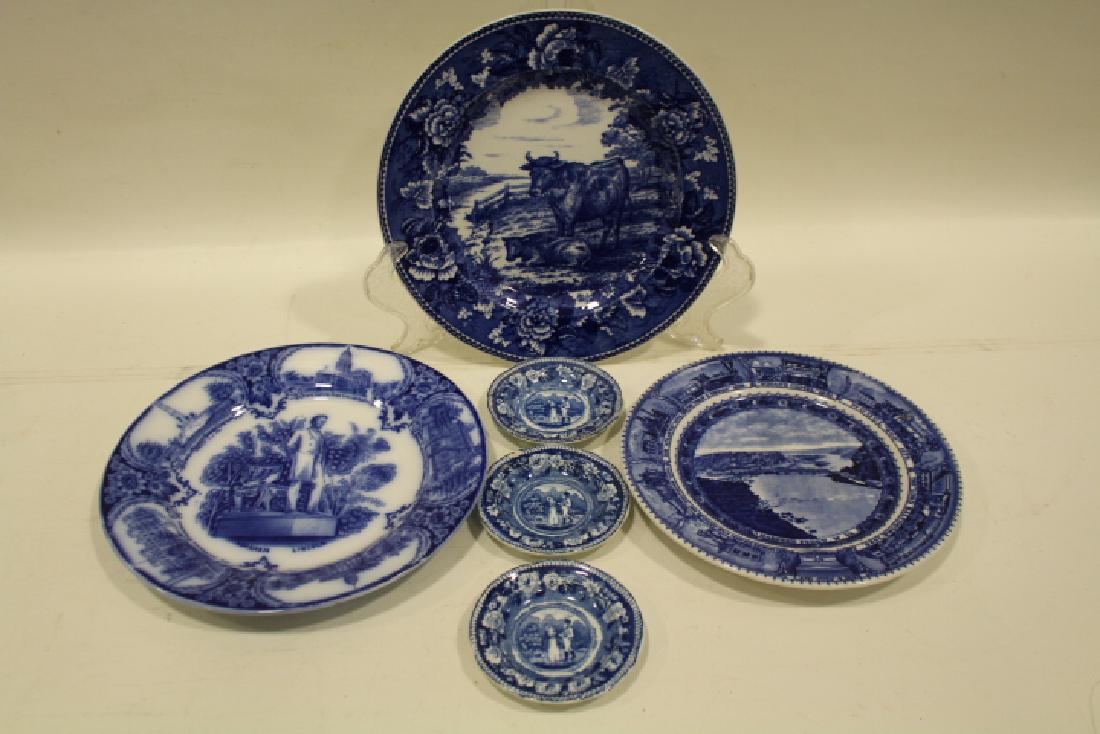 19th C Blue Transferware Plates - Historical (1 of 2)