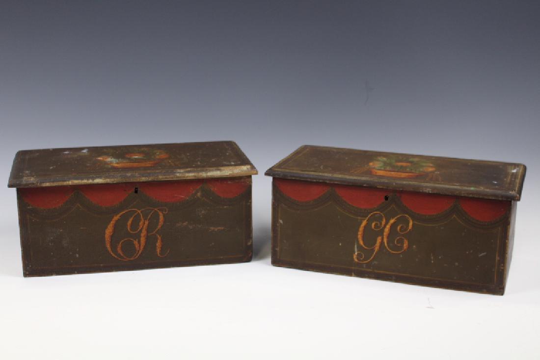 Rare Important Folk Art Decorated Boxes - Penn (1 of 8)