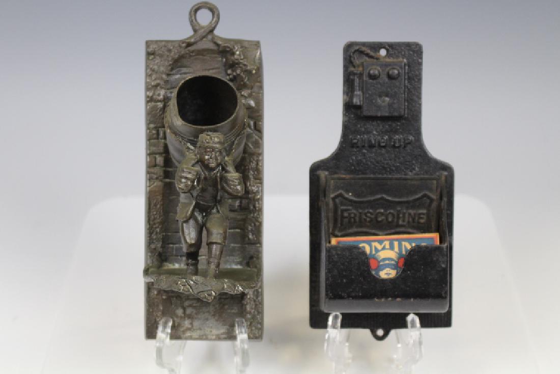 Figural Cast Iron Match Holders - Wall Phone & Other (1 of 1)