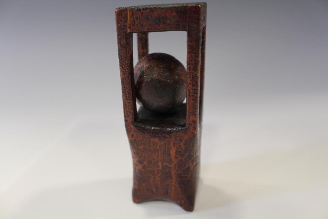 Folk Art Ball & Cage Carved Whimsey (1 of 2)