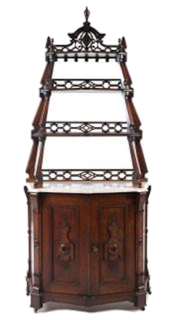 Walnut Victorian Etergere (1 of 3)