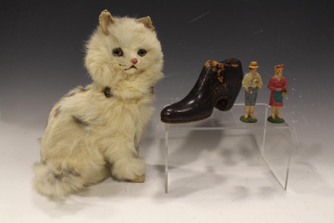 Rabbit-Fur Cat, Wooden Pincushion Shoe & Figures (1 of 4)