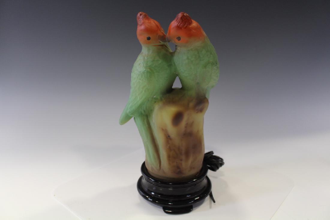 Tiffin Glass Co. Kissing Birds Boudoir Lamp (1 of 3)