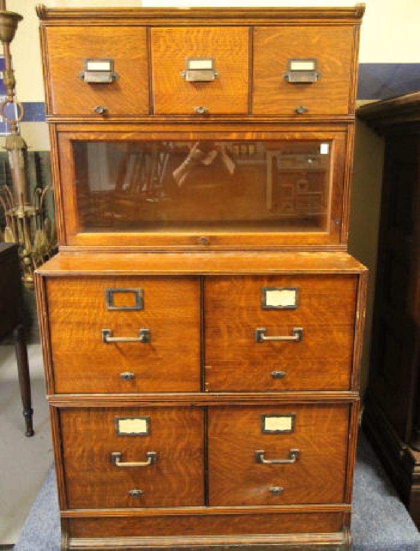 Yawman & Erbe Oak Stacked Filing Cabinet