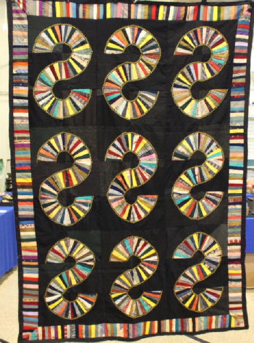 19th C Crazy S Quilt Top (1 of 3)