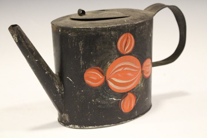 19th C Toleware Painted Teapot (1 of 2)