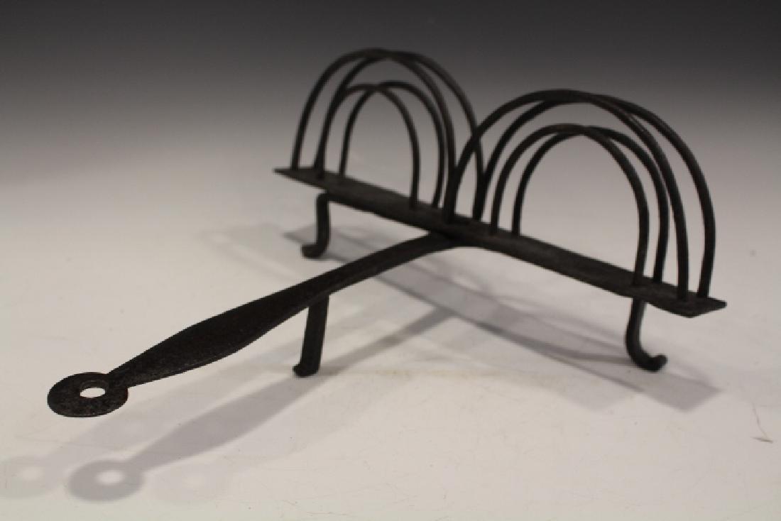 19th C Hearth Wrought Iron Rotating Toaster (1 of 1)