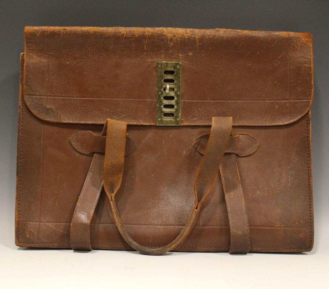 Rare & Important Mrs. F.D.R.'s Briefcase & Photo: Rare and important Mrs. Franklin D Roosevelt's personal leather briefcase from the many memoirs of Miss Marjorie Whiteman (amassed over their long relationship) selling in this auction - one of the mo