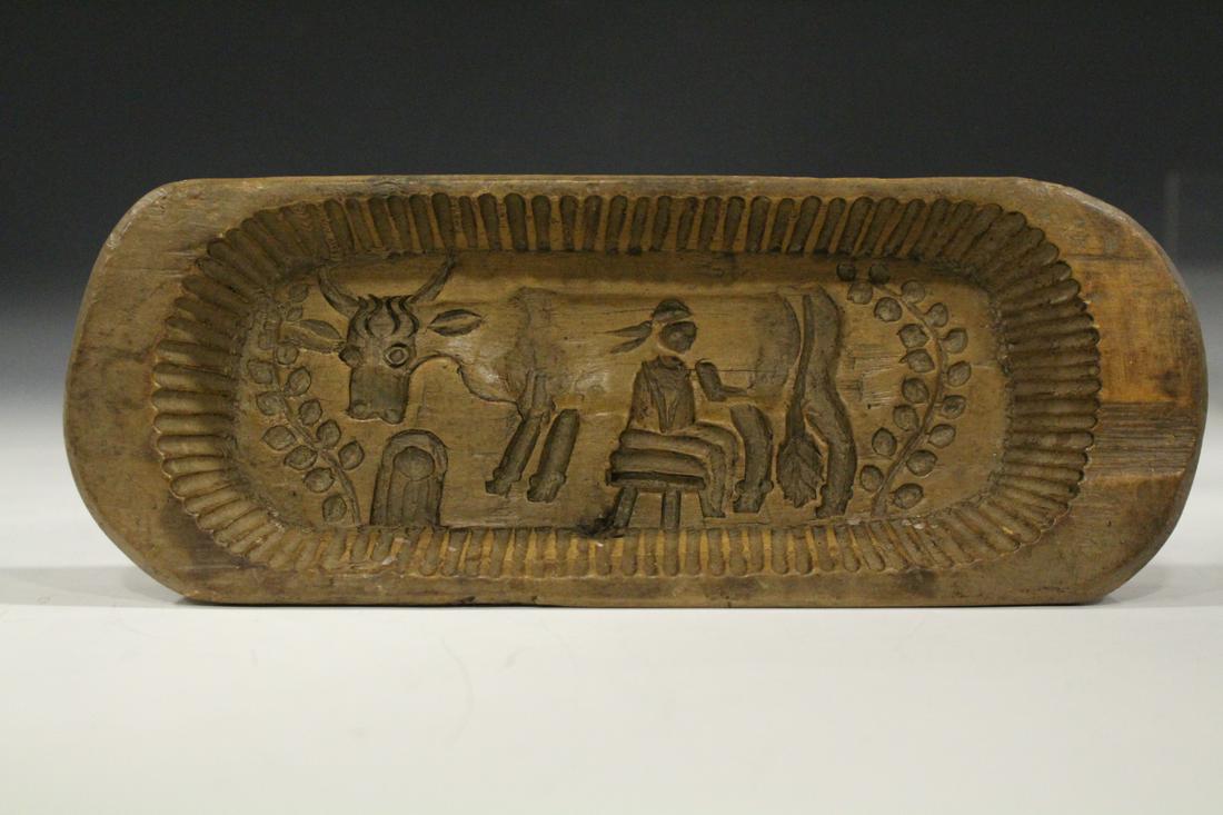 Butter Mold w/Native American Indian Milking Cow (1 of 3)