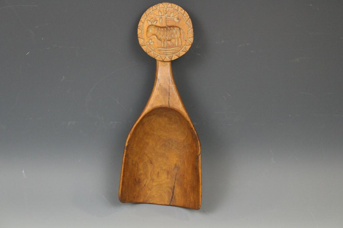 Burl Scoop w/ Lollipop Carved Handle (1 of 4)