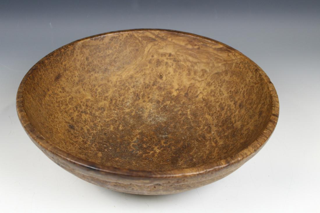 18th-19th Century Burl Bowl w/ Turned Rim (1 of 5)