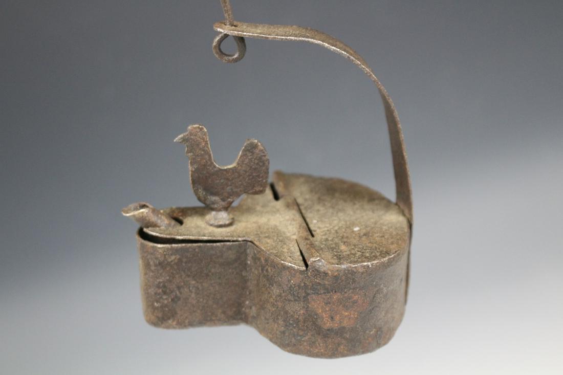 Iron Betty Lamp w/ Chicken / Rooster / Hen (1 of 3)