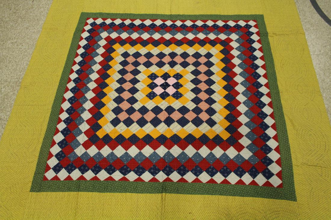 19th-Early 20th C Postage Stamp Quilt (1 of 5)