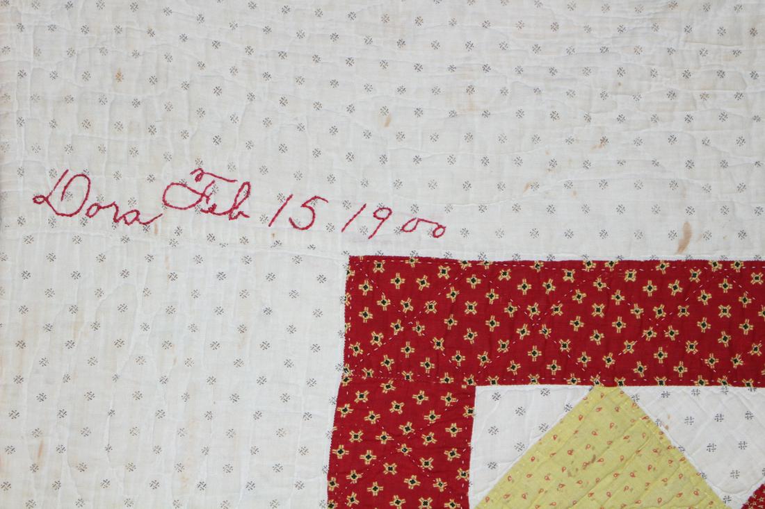 Dated 1900 Twisting / Tumbling  Pattern Quilt (1 of 5)