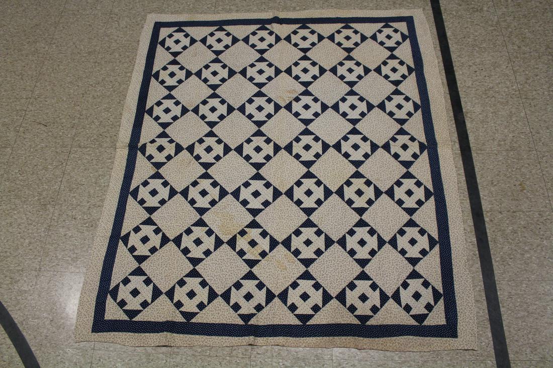 19-Early 20th C Hole in Barn / Monkey Wrench Quilt (1 of 5)