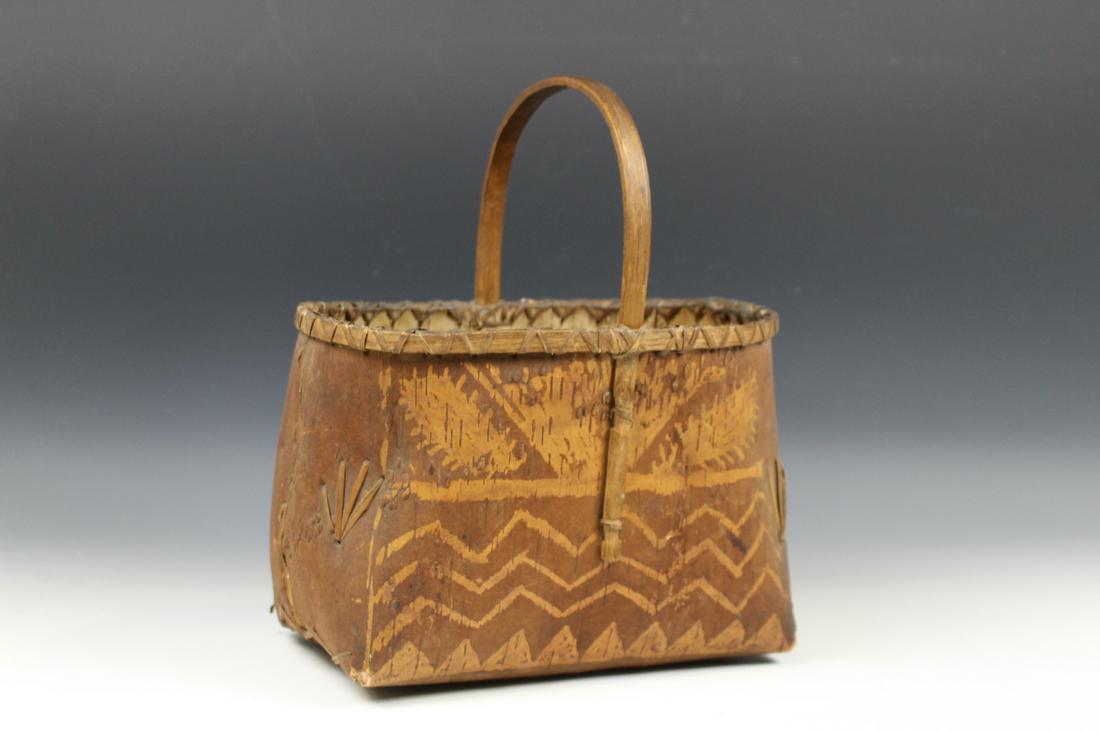 American Indian Decorated Birch Bark Basket (1 of 6)
