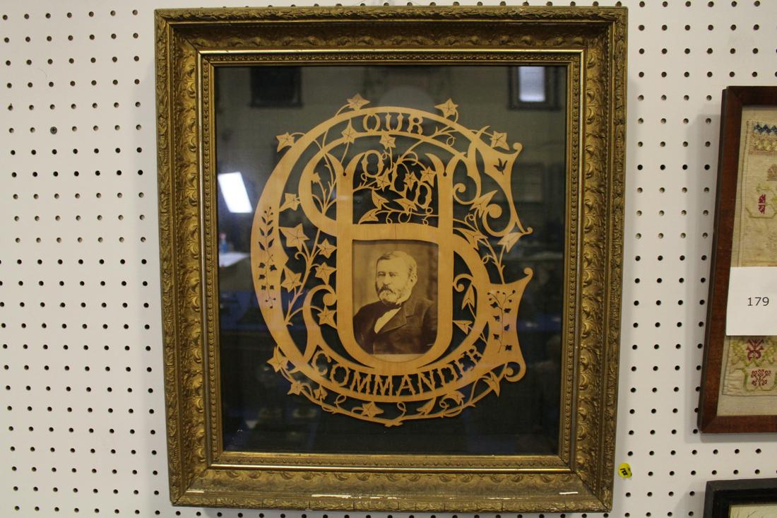 1870 Ulysses S. Grant Frame on Woodcut Mat (1 of 5)