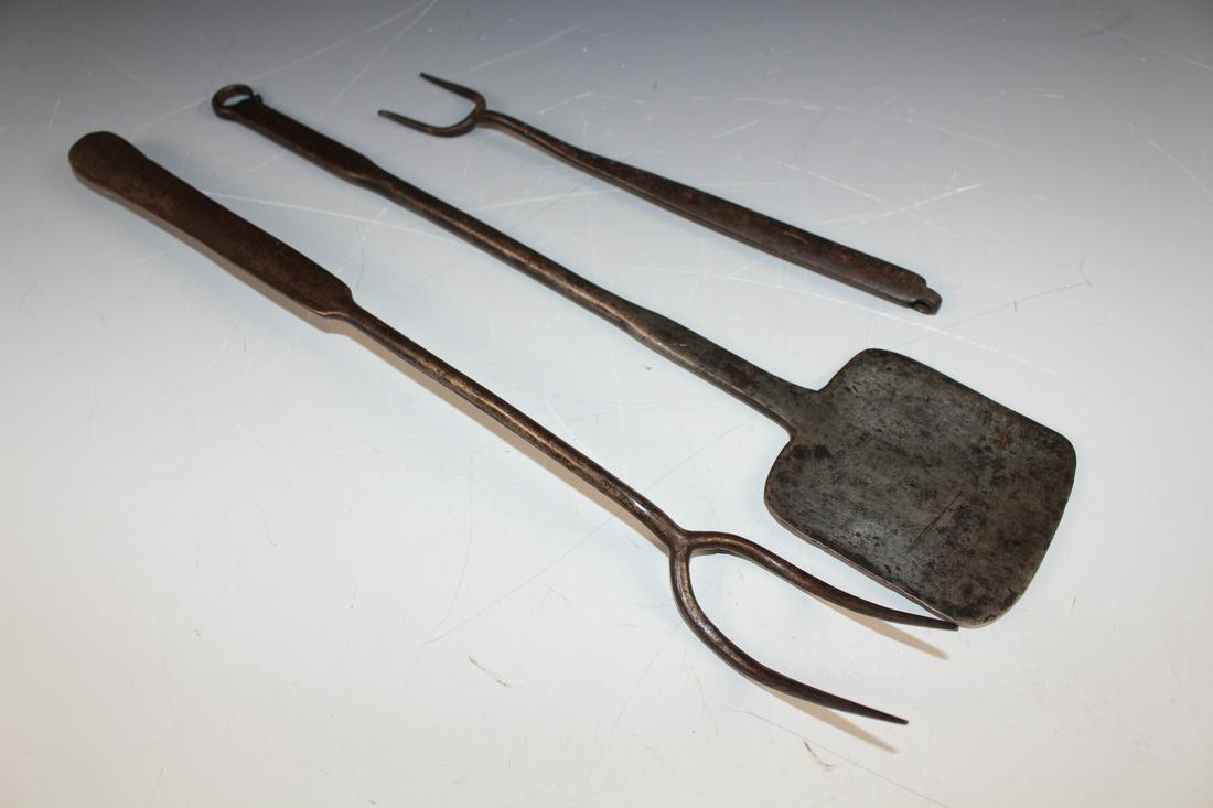 18th C Forged Iron Hearth Cooking Utensils /Tools (1 of 1)