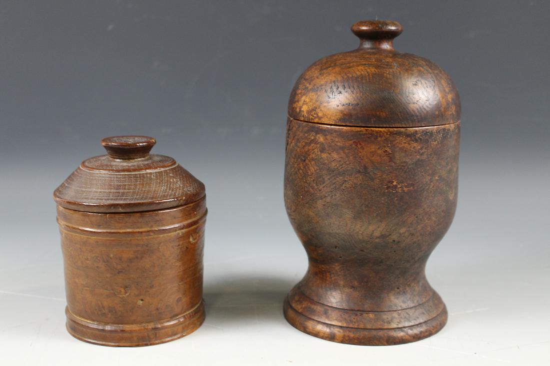 18th - 19th C Burl Lidded Canisters / Jars (1 of 3)