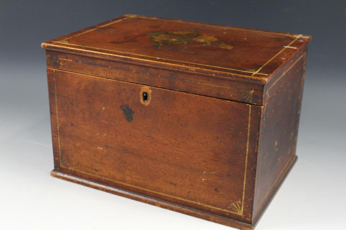 Small Painted & Pinstripe Decorated Box (1 of 5)