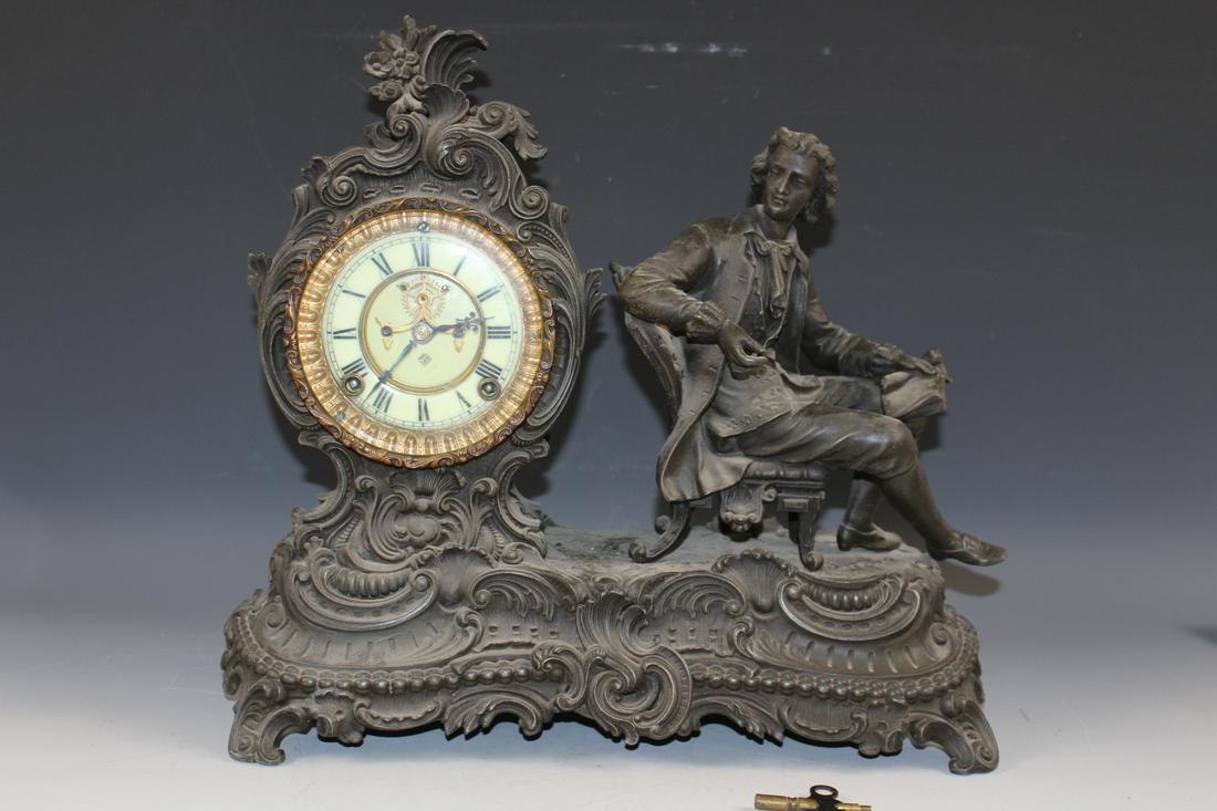 Ansonia Figural Mantle Clock - Young Gentleman (1 of 5)