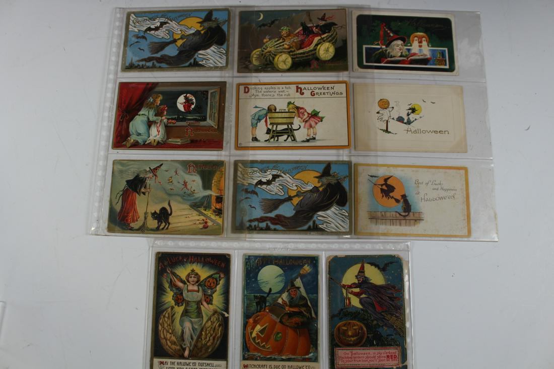 Group of 13 Early 1900s Halloween Postcards (1 of 9)