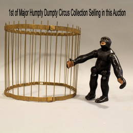 Rare Early Schoenhut 2-Part Head Gorilla & Cage