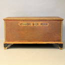 1819 Salmon & Mustard Sponge-Paint Blanket Box
