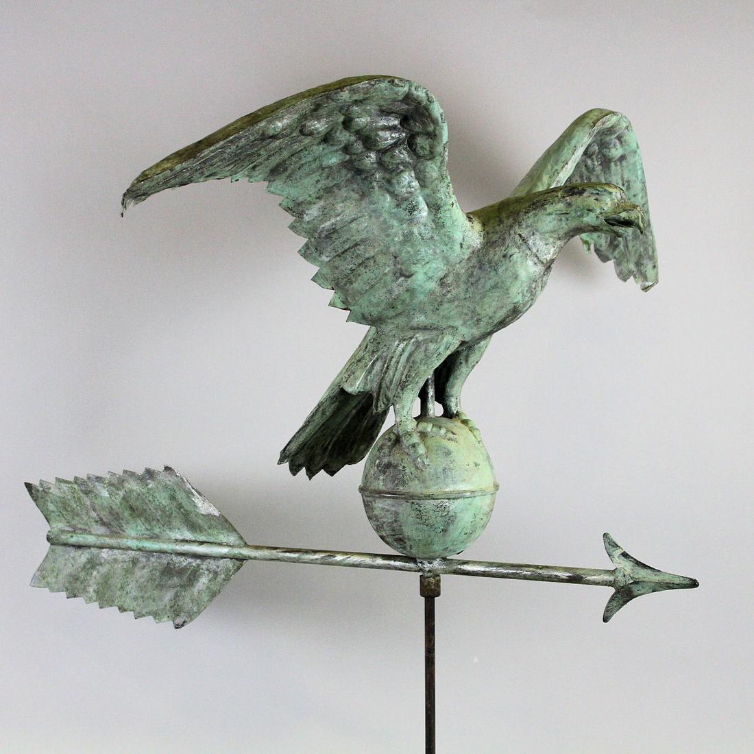 For Auction 19th C Copper Eagle Weathervane & Arrow (0065) on Dec 06