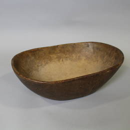 Colonial Period Oval Burl Bowl