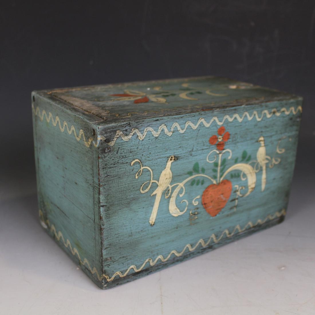 Pennsylvania Painted Slide Lid Box w/ Heart Doves (1 of 4)