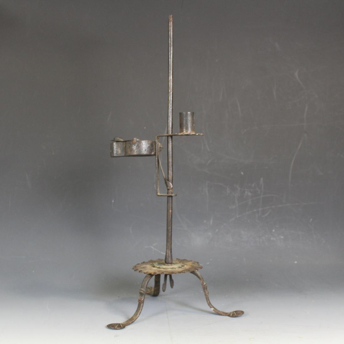 18th C Betty / Candle Lamp w/ Scalloped Skirt (1 of 4)