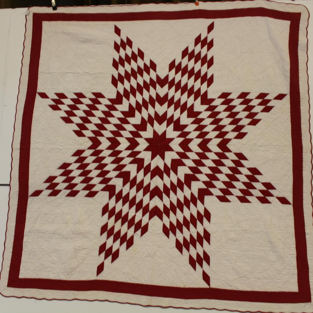 Red & White Ohio Bethlehem Star Quilt #1 (1 of 4)