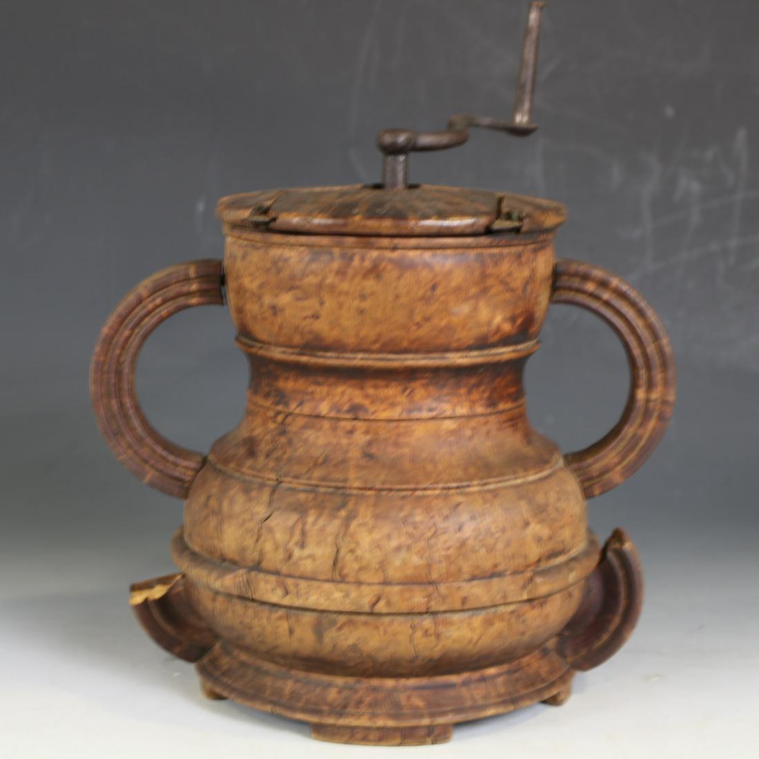18th to Early 19th C Rare Burl Coffee Grinder (1 of 5)