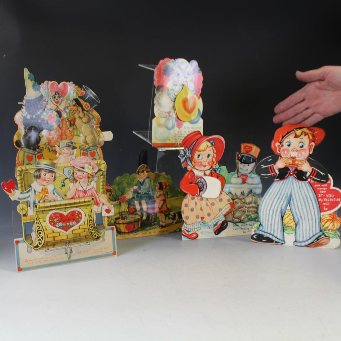 Lot of 6 Large Mechanical Valentines, 1920-30s (1 of 8)
