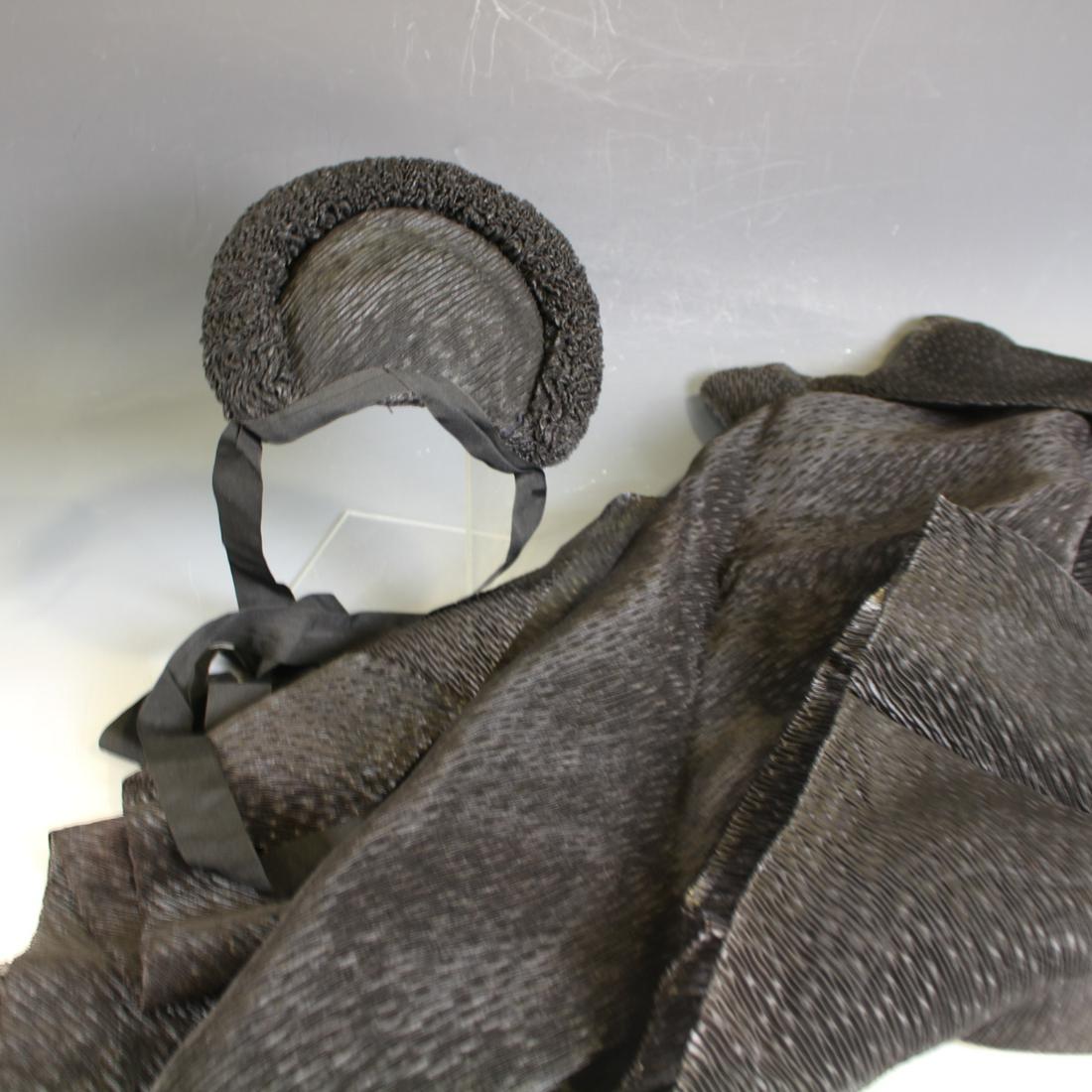 19th C Mourning Bonnet & Shawl - Mint Condition (1 of 2)