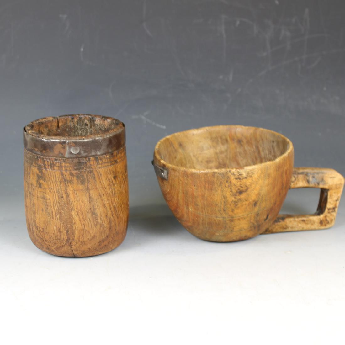 18-19th C American Indian Burl Mug & Cup (1 of 3)