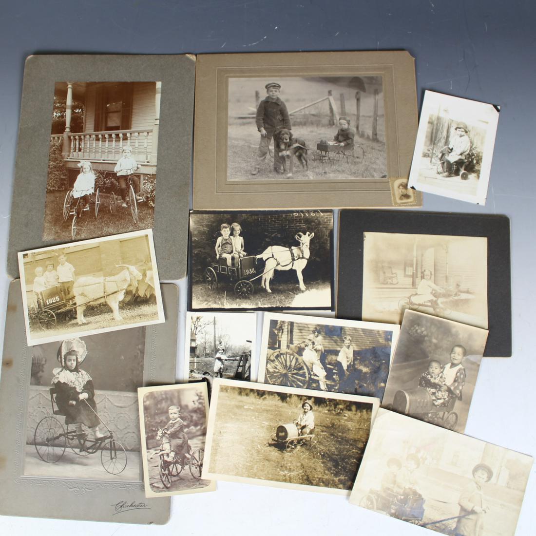 13 Cabinet Cards of Children w/ Riding Vehicles (1 of 5)
