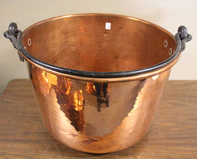 19th C Copper Apple Butter Kettle