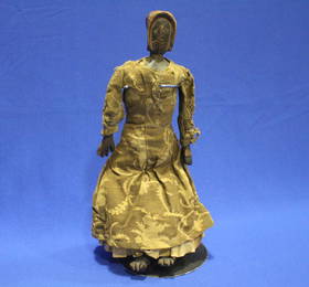 19th C Rare Folk Art Carved Black Doll