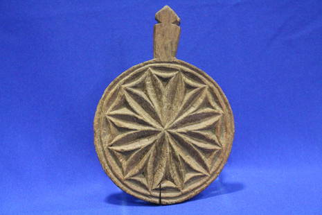 Carved Lollipop Butter Press / Print: Carved Lollipop Butter Press / Print - flower with carved petals, 4 1/2" W x 6 1/4" H.