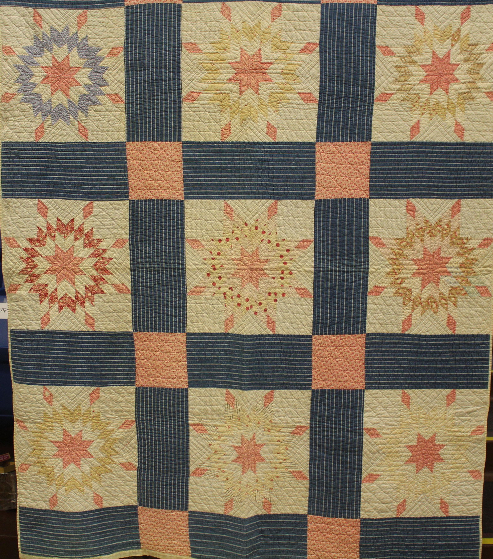 Pink & Blue Starburst Quilt (1 of 4)