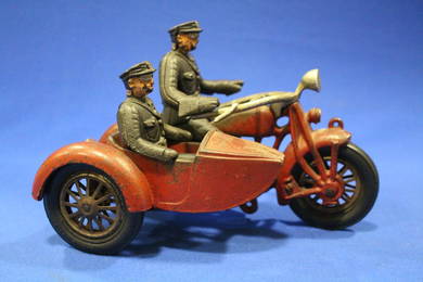 Large Hubley Police Motorcycle w/Sidecar
