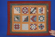 Rare 19th C Child's Doll Quilt - Varied Pattern Sample Patches